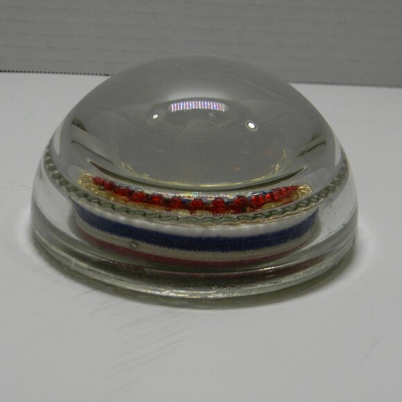 Vintage Handmade Patriotic Paperweight Decor Red White Blue Americana - Picture 3 of 5